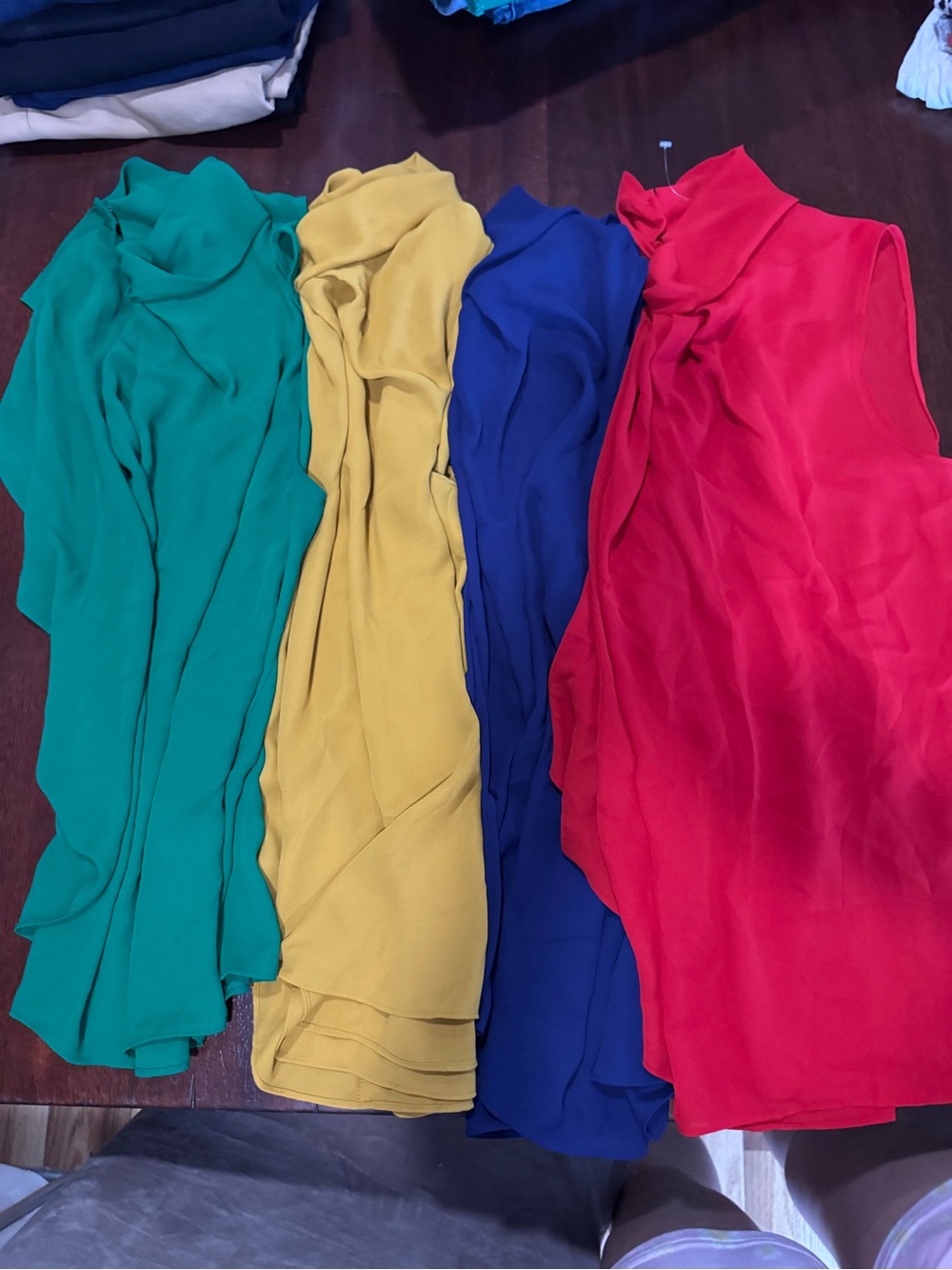 Ann Taylor Green, Yellow, Blue & Red Sleeveless Camisole Tops